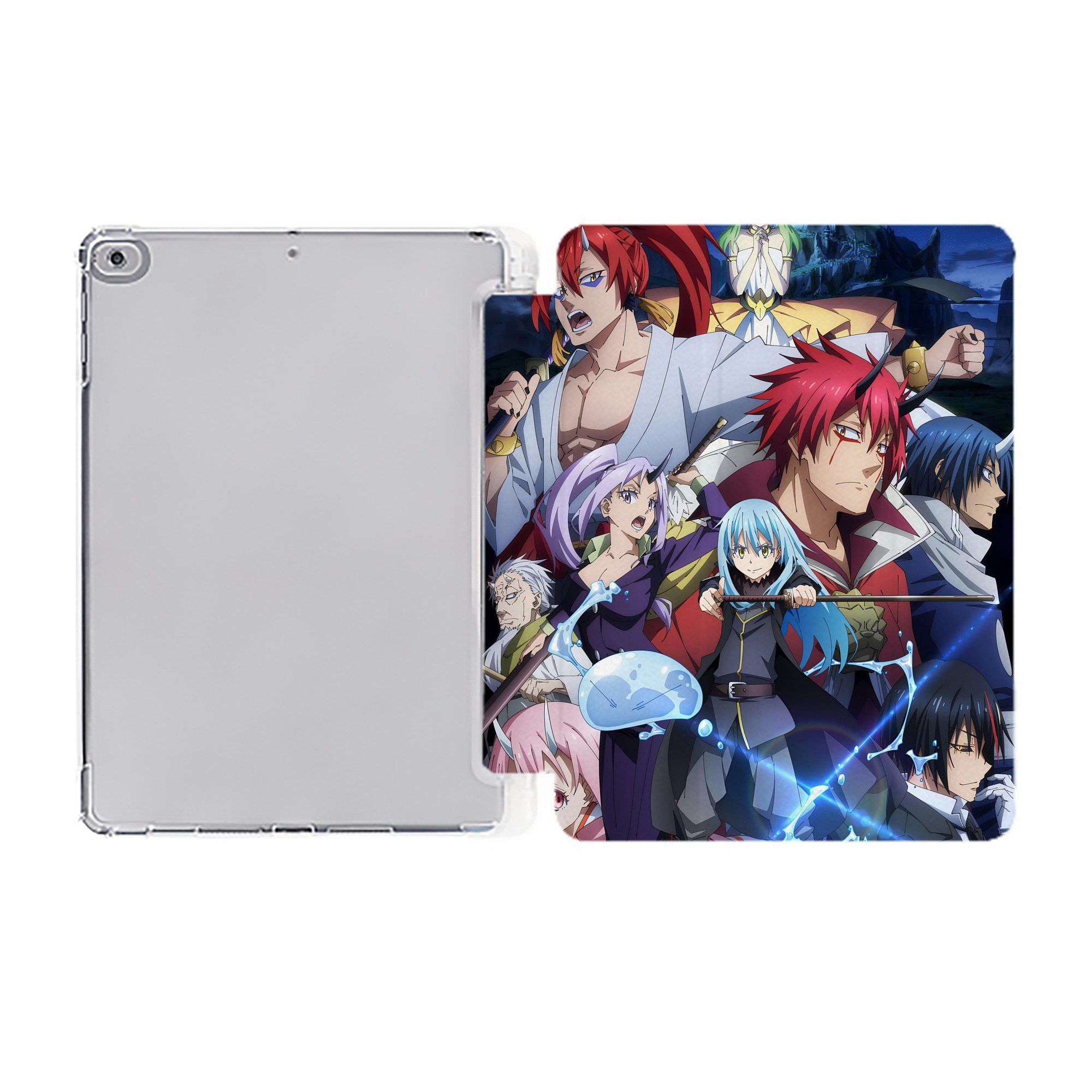 （画像用） 転スラ Regarding Reincarnated to Slime IPad ケース ペン収納付き 三つ折りスタンド PUレザー×シリコン 対応機種9.5/10.5/10.9インチ